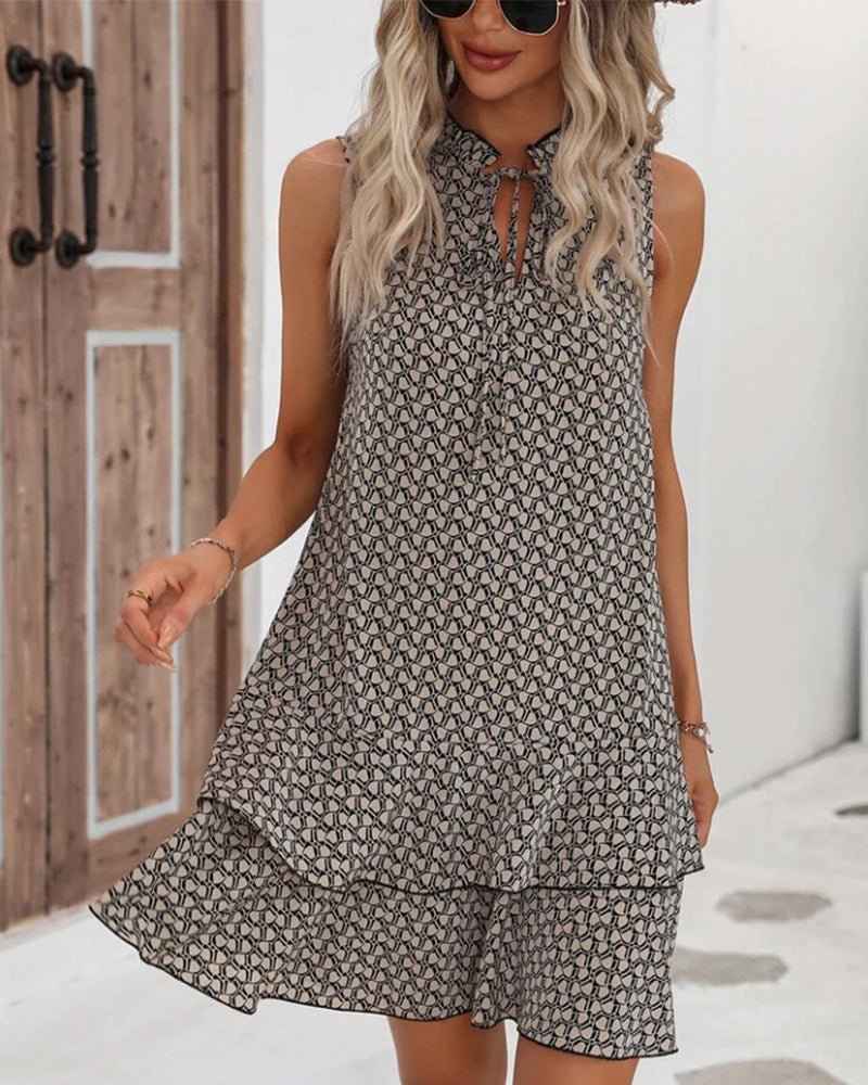 Naomi – Mouwloze Zomerjurk met Print