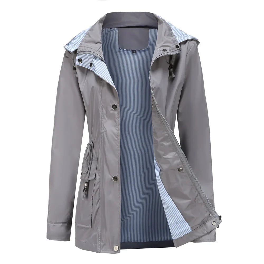 Dames Waterdichte Windjack Met Afneembare Capuchon