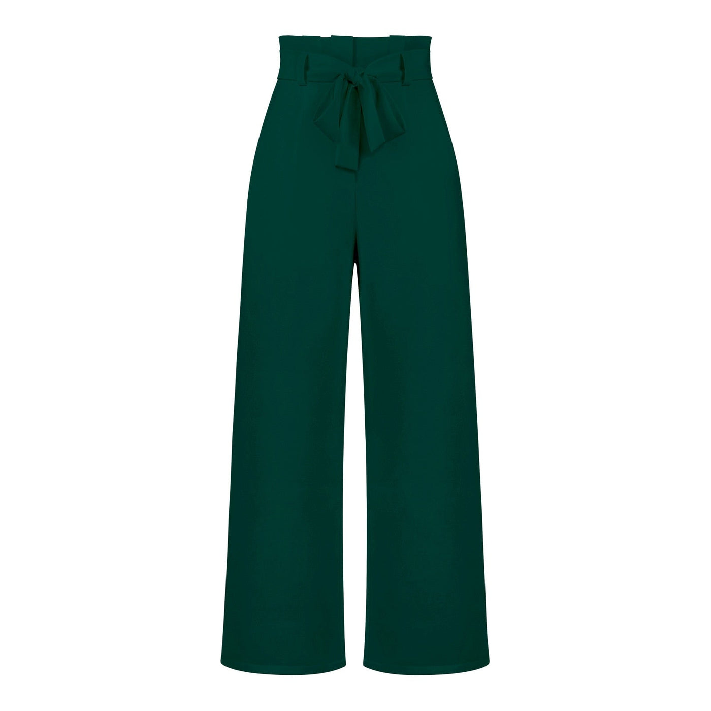 Dames Elegante Hoge Taille Broek Met Wijde Pijpen En Strikceintuur