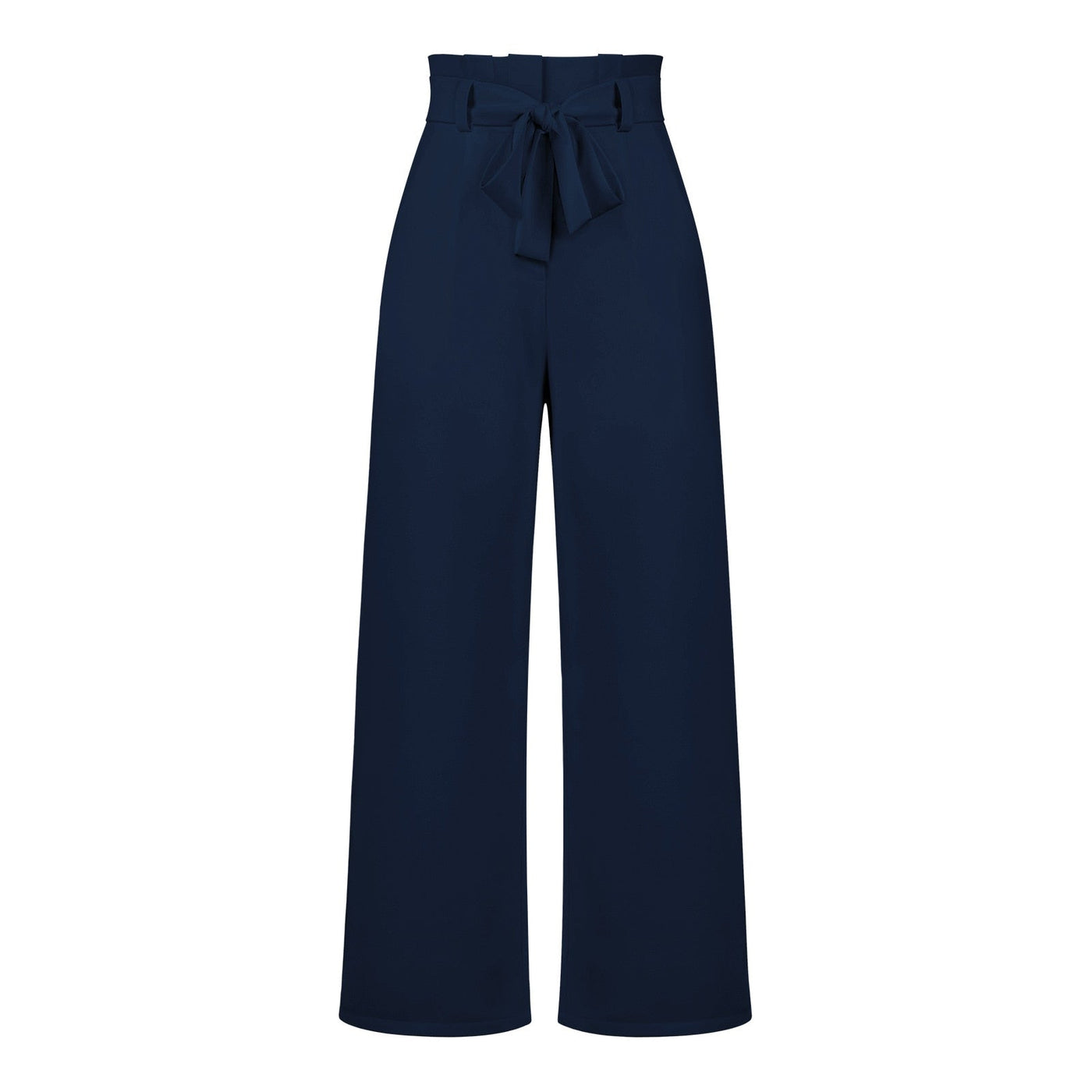 Dames Elegante Hoge Taille Broek Met Wijde Pijpen En Strikceintuur