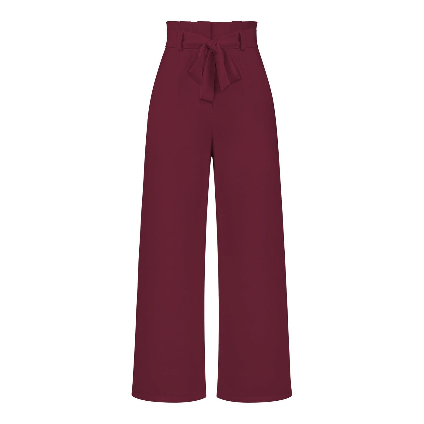 Dames Elegante Hoge Taille Broek Met Wijde Pijpen En Strikceintuur