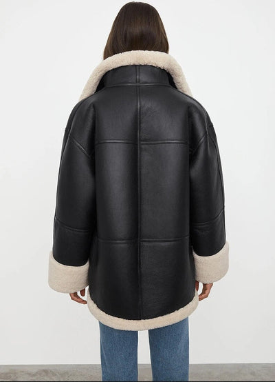 Dames Warme Winterjas Met Bontkraag En Zachte Voering