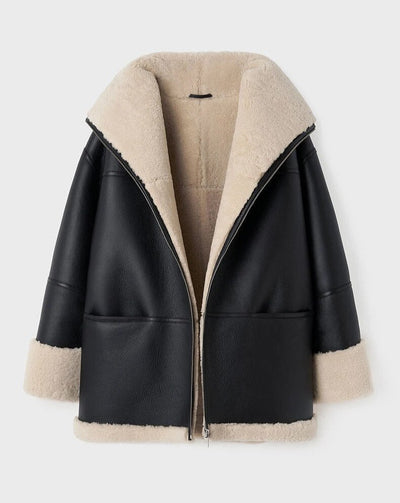 Dames Warme Winterjas Met Bontkraag En Zachte Voering