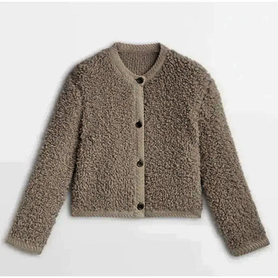 Dames Teddy Vest Met Knopen En Lange Mouwen