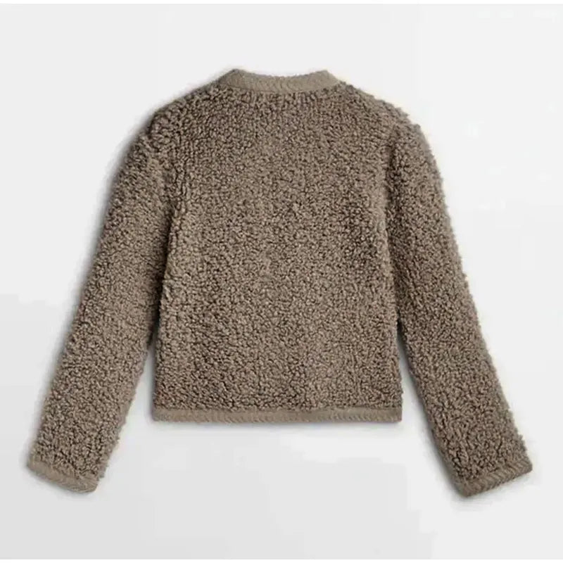Dames Teddy Vest Met Knopen En Lange Mouwen