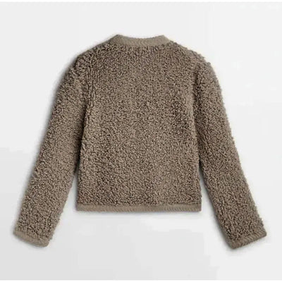 Dames Teddy Vest Met Knopen En Lange Mouwen