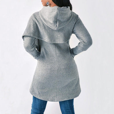 Dames Lange Hoodie Met Asymmetrische Stijl En Lange Mouwen