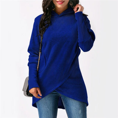 Dames Lange Hoodie Met Asymmetrische Stijl En Lange Mouwen