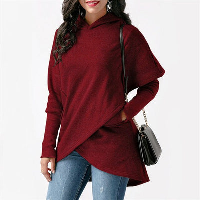 Dames Lange Hoodie Met Asymmetrische Stijl En Lange Mouwen
