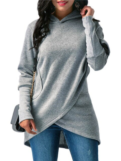 Dames Lange Hoodie Met Asymmetrische Stijl En Lange Mouwen