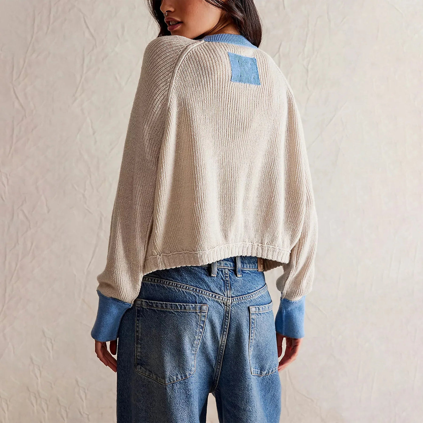 Dames Cropped Cardigan Met Knopen En Lange Mouwen
