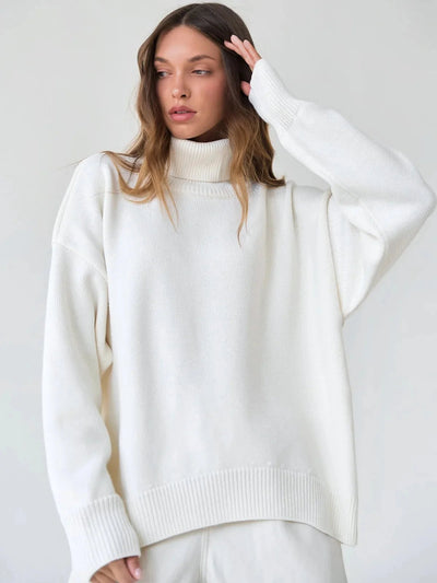 Dames Gebreide Coltrui Met Lange Mouwen En Oversized Pasvorm