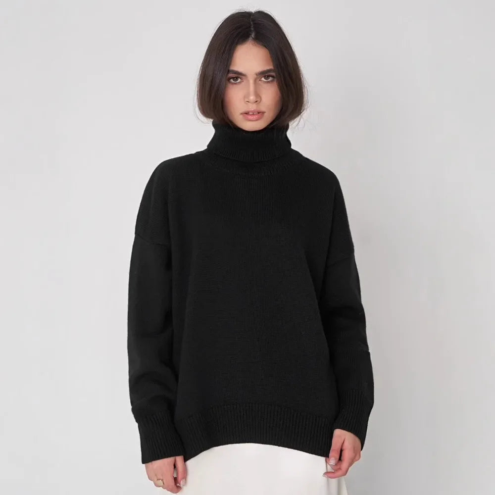 Dames Gebreide Coltrui Met Lange Mouwen En Oversized Pasvorm
