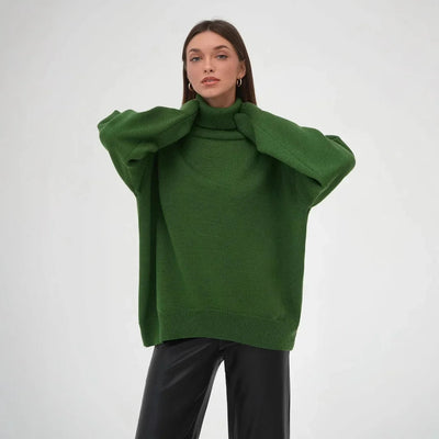 Dames Gebreide Coltrui Met Lange Mouwen En Oversized Pasvorm