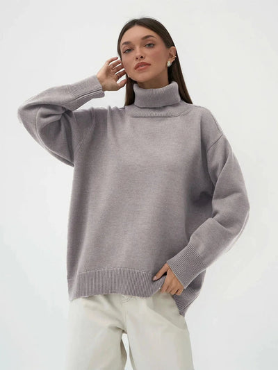 Dames Gebreide Coltrui Met Lange Mouwen En Oversized Pasvorm