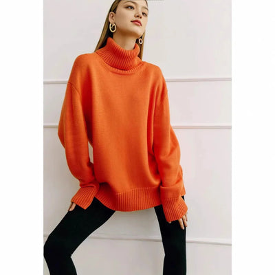 Dames Gebreide Coltrui Met Lange Mouwen En Oversized Pasvorm