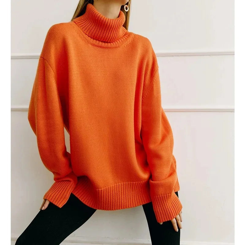 Dames Gebreide Coltrui Met Lange Mouwen En Oversized Pasvorm