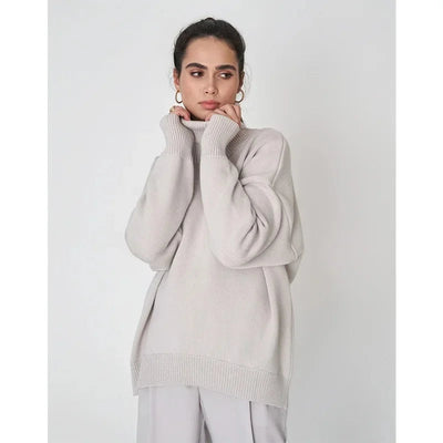 Dames Gebreide Coltrui Met Lange Mouwen En Oversized Pasvorm