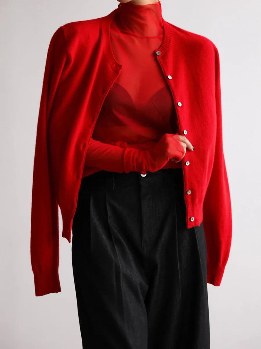 Dames Gebreide Cardigan En Coltrui Set