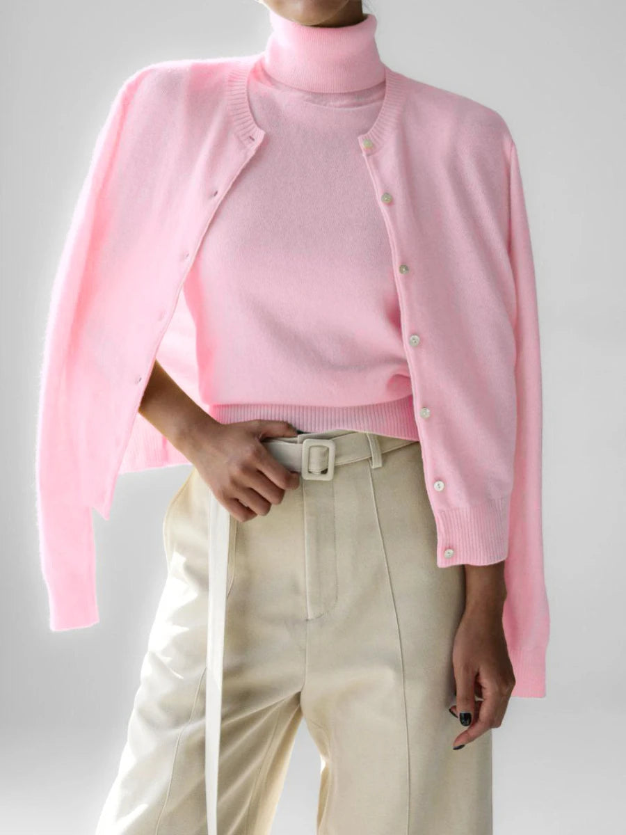 Dames Gebreide Cardigan En Coltrui Set
