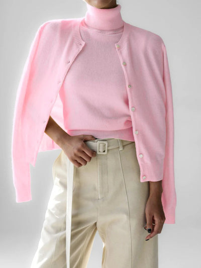 Dames Gebreide Cardigan En Coltrui Set