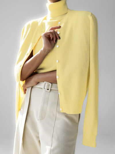 Dames Gebreide Cardigan En Coltrui Set