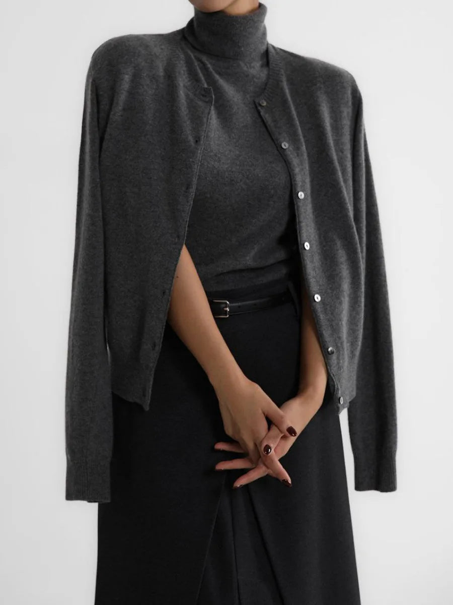 Dames Gebreide Cardigan En Coltrui Set