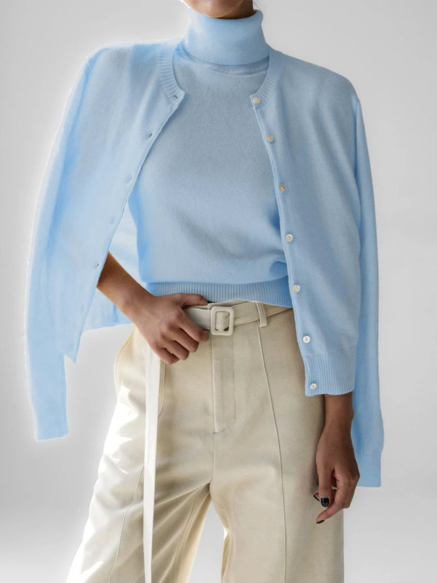 Dames Gebreide Cardigan En Coltrui Set