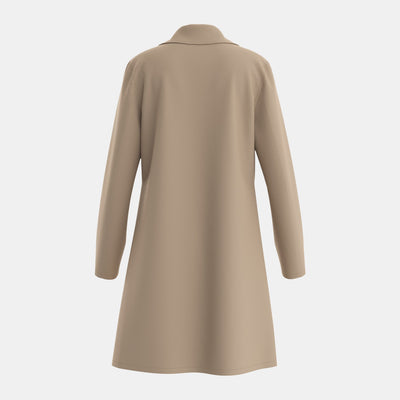 Dames Beige Trenchcoat Met Revers En Knoopsluiting