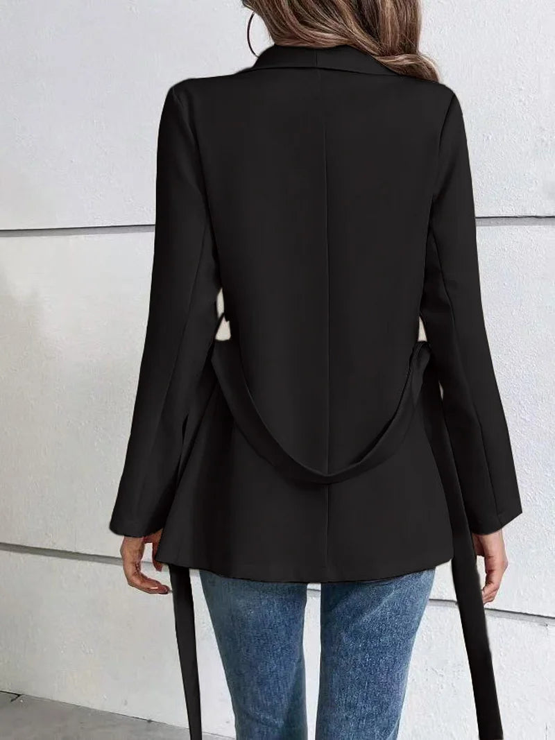 Dames Elegante Blazer En Taille Ceintuur
