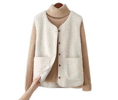 Dames Wollen Gilet Met Knoopsluiting En Zakjes