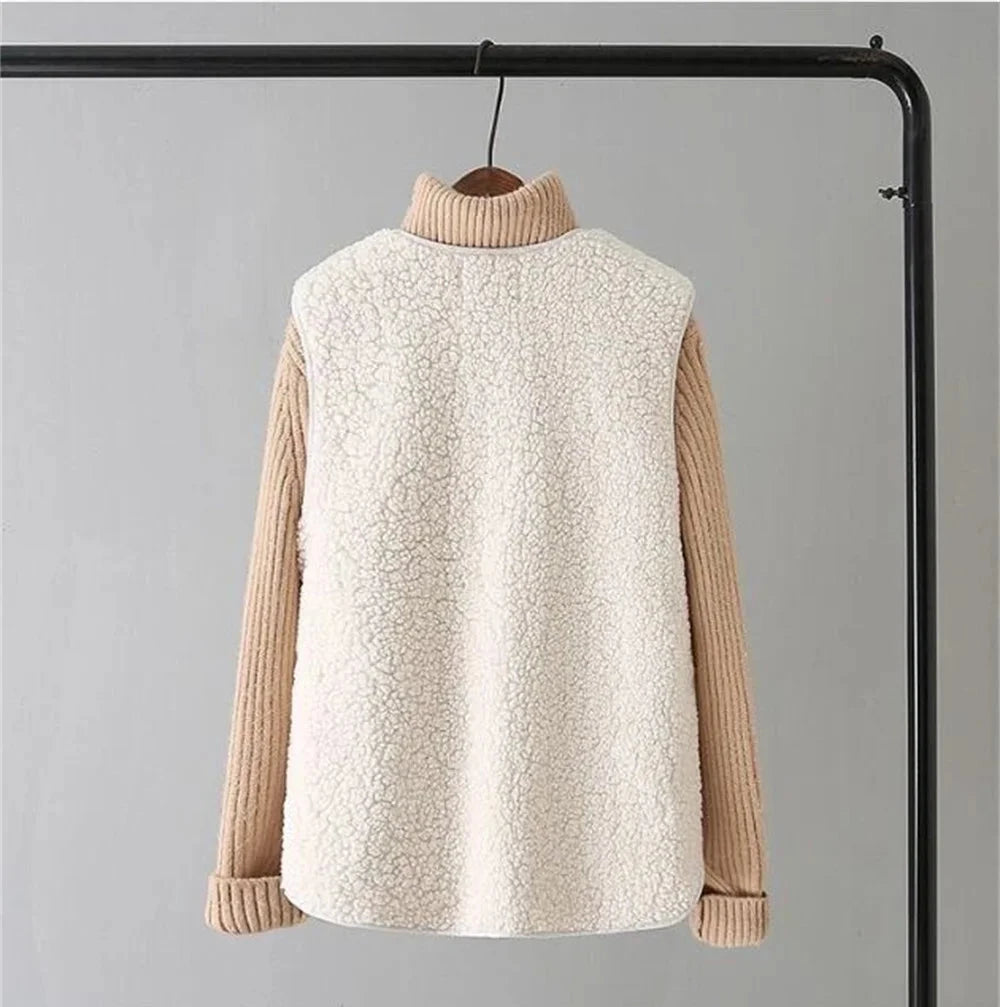 Dames Wollen Gilet Met Knoopsluiting En Zakjes