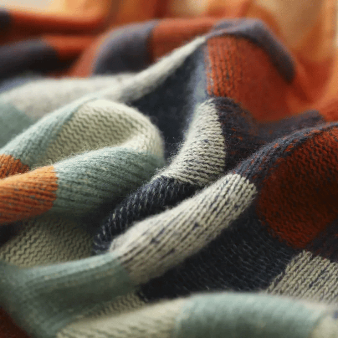 Dames Comfortabele Gebreide Coltrui Met Geruit Cashmere Design