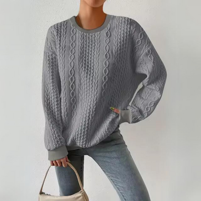 Dames Gebreide Sweater Met Ronde Hals En Lange Mouwen