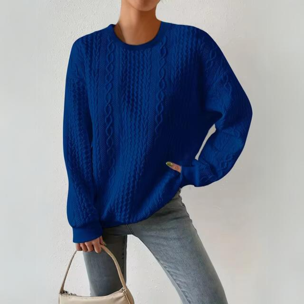 Dames Gebreide Sweater Met Ronde Hals En Lange Mouwen