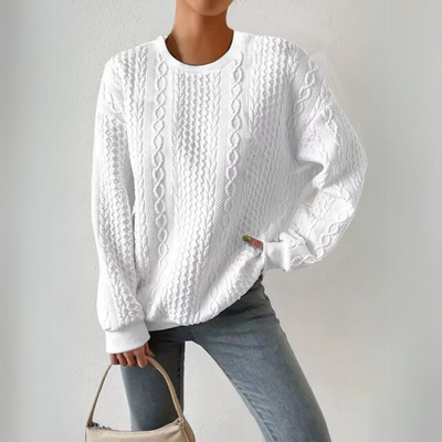 Dames Gebreide Sweater Met Ronde Hals En Lange Mouwen