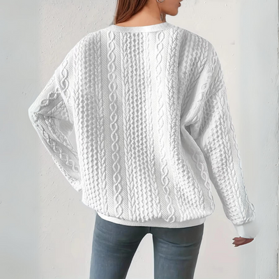 Dames Gebreide Sweater Met Ronde Hals En Lange Mouwen