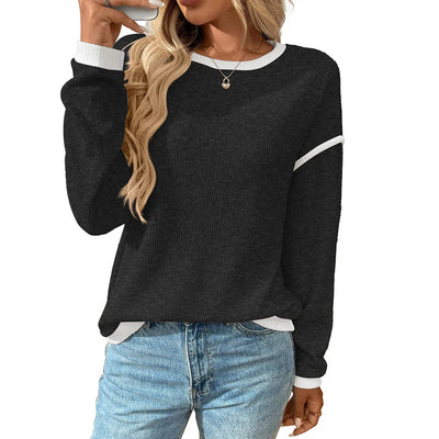 Dames Casual Losse Gebreide Blouse Met Lange Mouwen