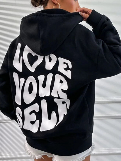 Dames Hoodie Casual Oversized Met Print