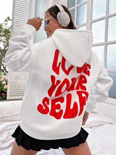Dames Hoodie Casual Oversized Met Print