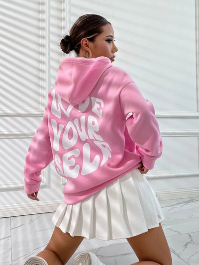 Dames Hoodie Casual Oversized Met Print