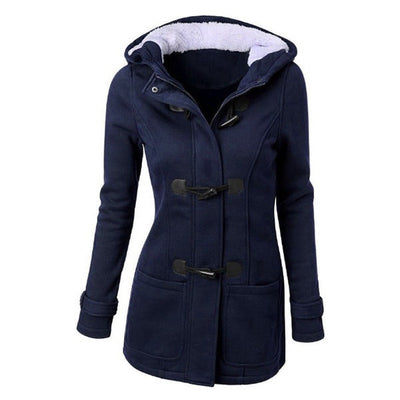 Dames Casual Winterjas Met Capuchon En Touw Sluiting