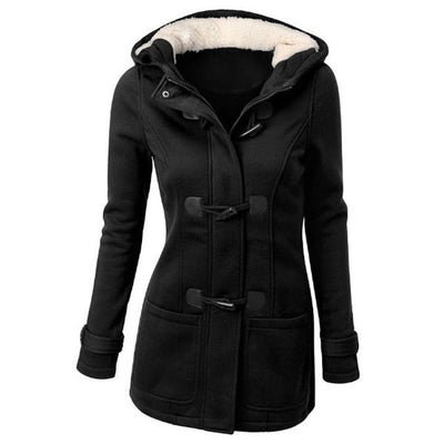 Dames Casual Winterjas Met Capuchon En Touw Sluiting