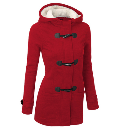 Dames Casual Winterjas Met Capuchon En Touw Sluiting