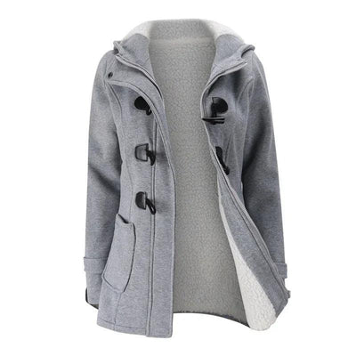 Dames Casual Winterjas Met Capuchon En Touw Sluiting