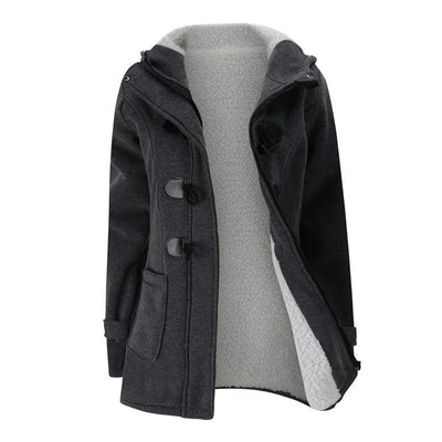 Dames Casual Winterjas Met Capuchon En Touw Sluiting