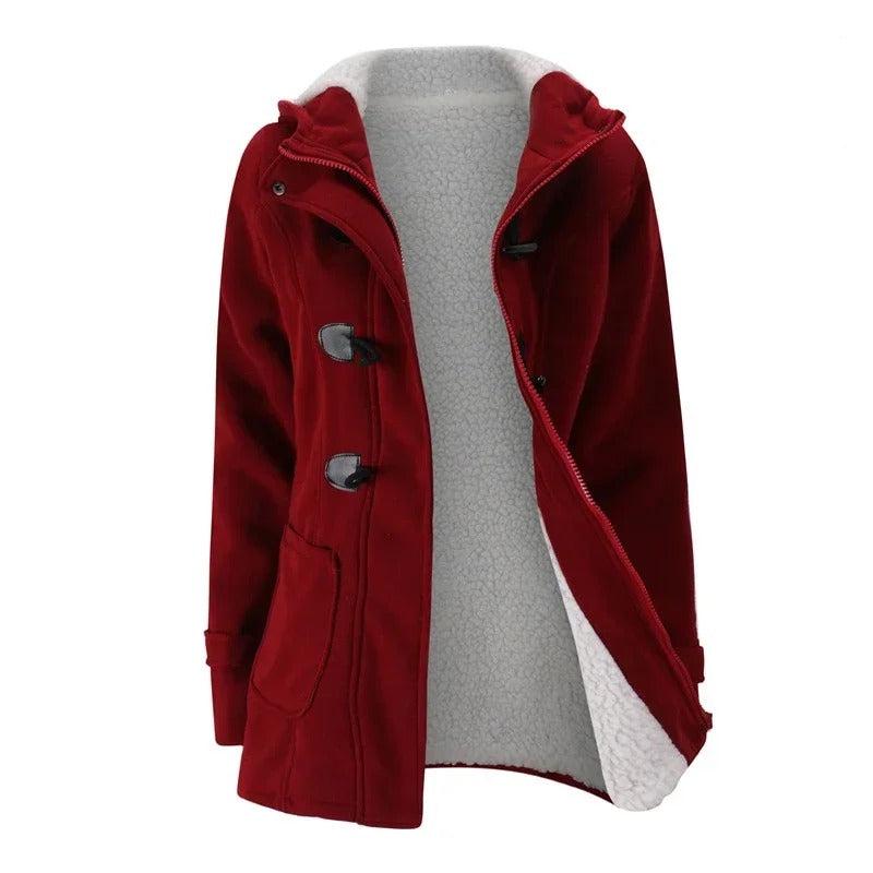 Dames Casual Winterjas Met Capuchon En Touw Sluiting