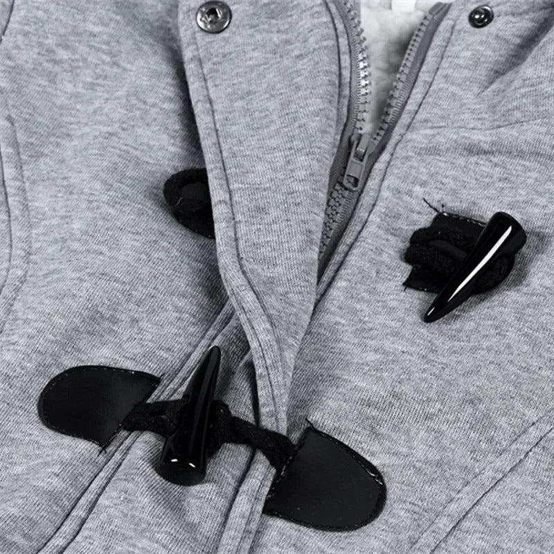 Dames Casual Winterjas Met Capuchon En Touw Sluiting