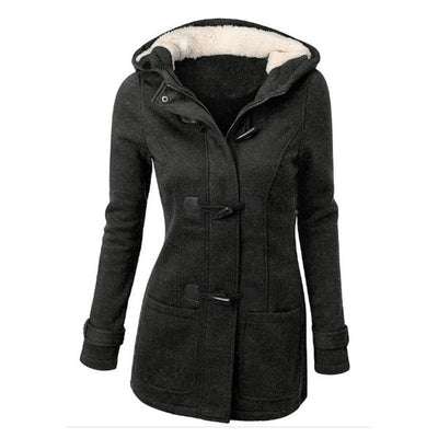 Dames Casual Winterjas Met Capuchon En Touw Sluiting