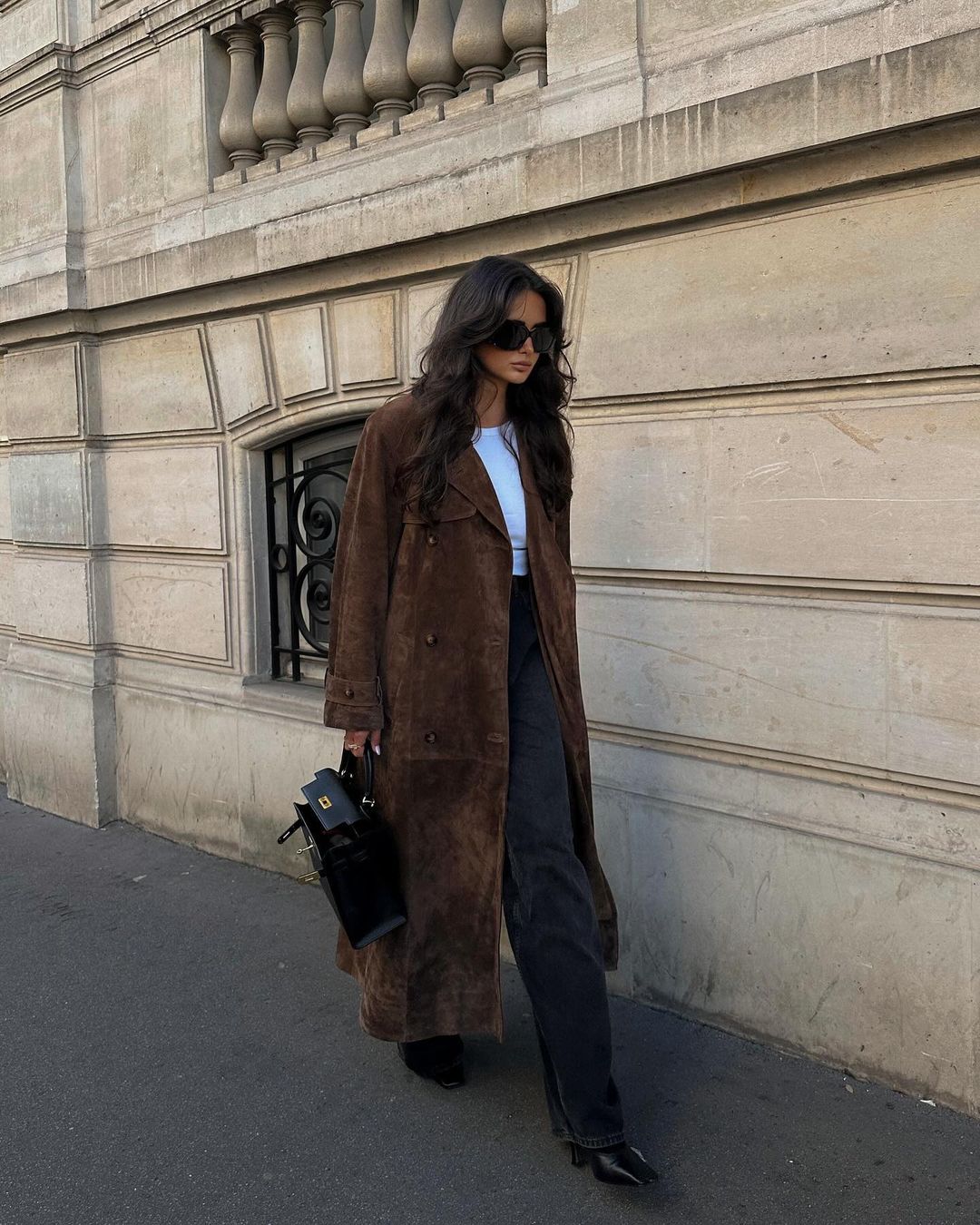 Dames Stijlvolle Lange Trenchcoat Met Reverskraag En Knoopsluiting